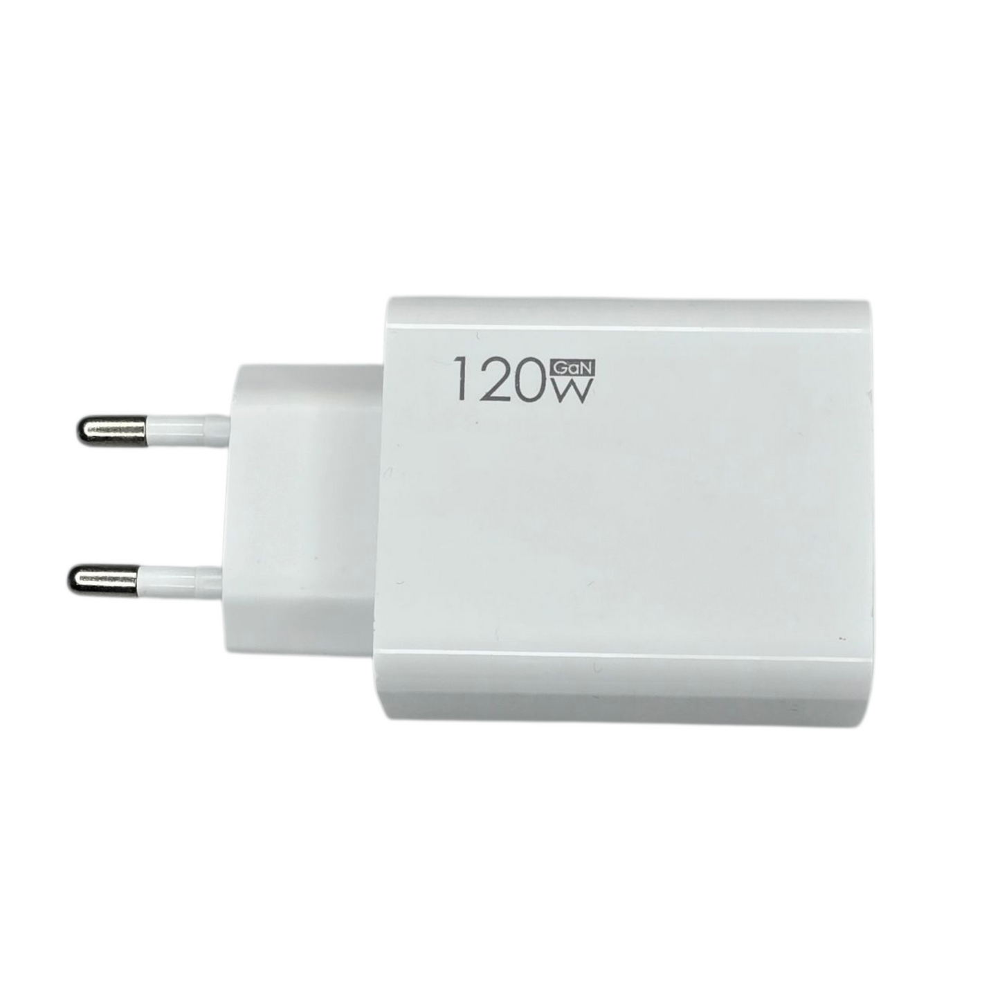 120W GaN laturi sivulta katsottuna – kompakti USB seinälaturi