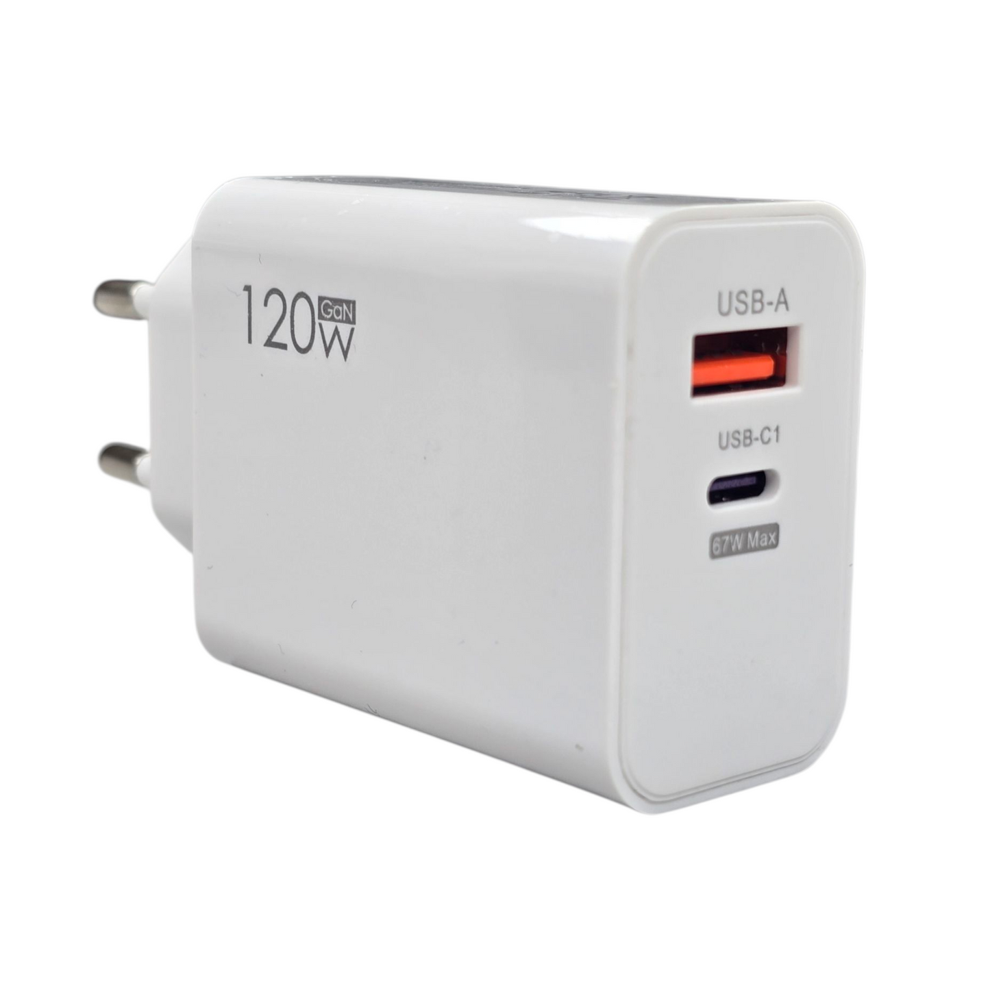 USB-C ja USB-A seinälaturi – tehokas 120W PD + QC pikalataus