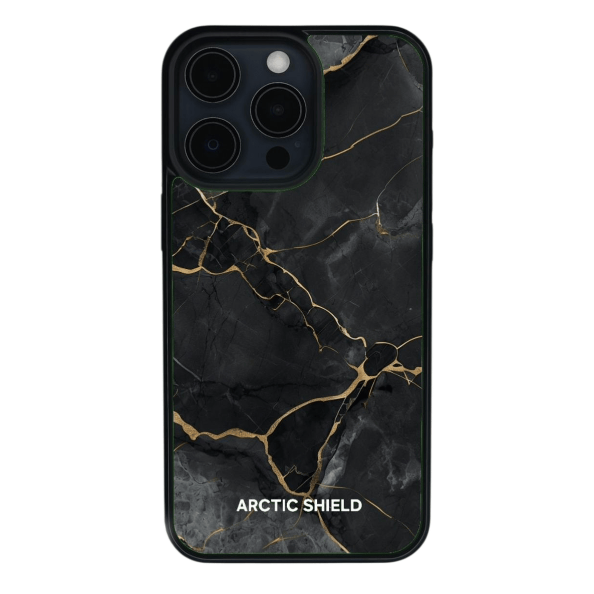 iPhone 13 Pro Max Arctic Shield Musta Marmori mgasafe Suojakuori