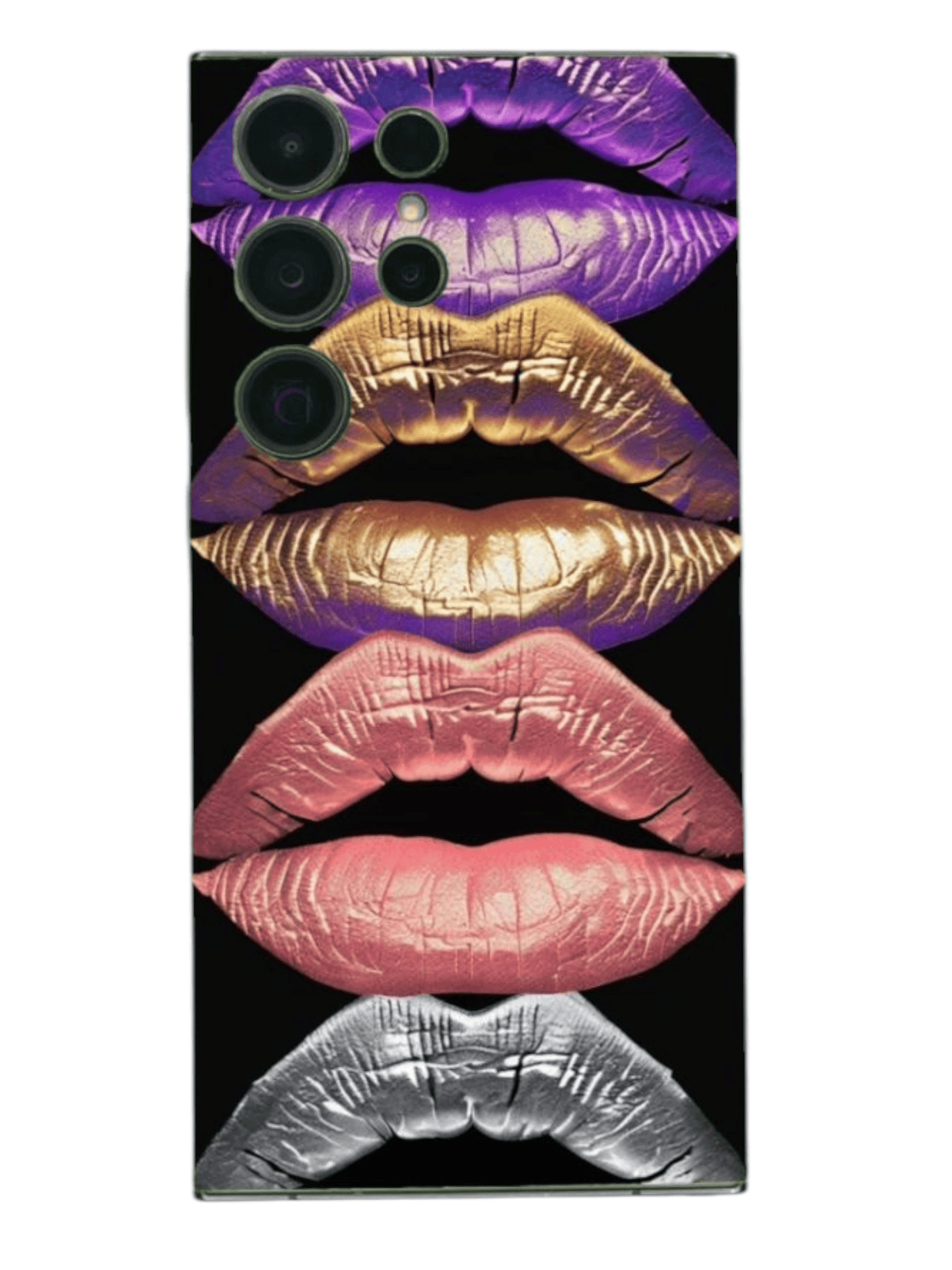 BackSkin Metallic Lips – metallinhohtoiset huulet puhelimen takakalvossa