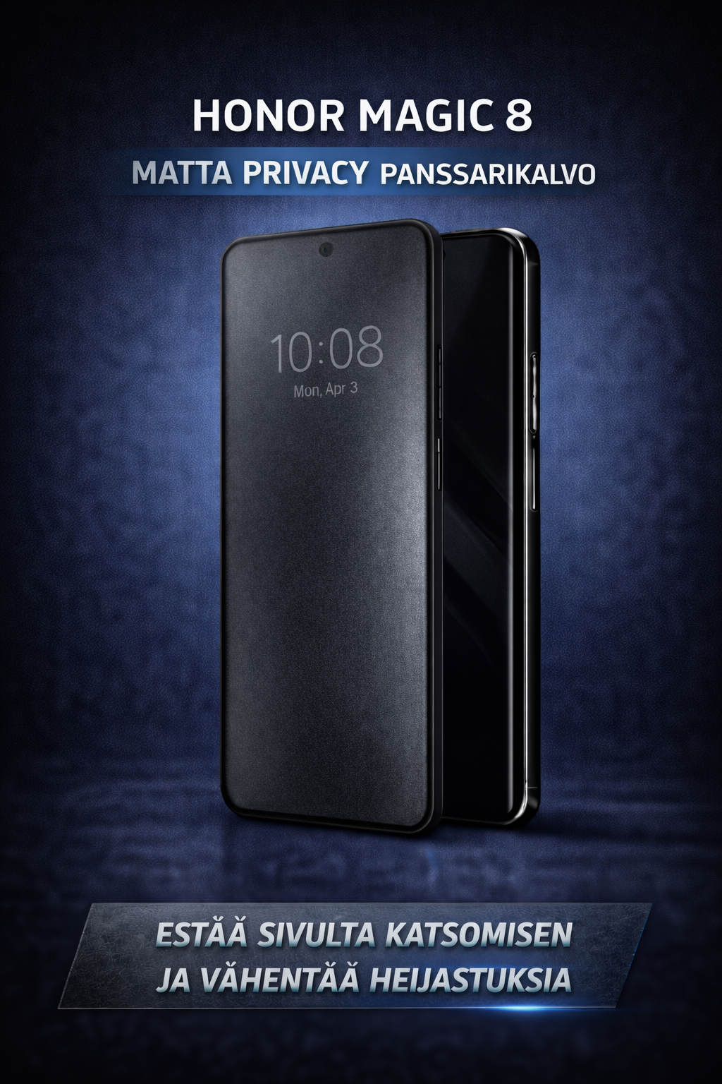 Honor Magic 8 matta privacy panssarikalvo – tumma ja maitomainen näytönsuoja, joka estää sivulta katsomisen ja vähentää heijastuksia