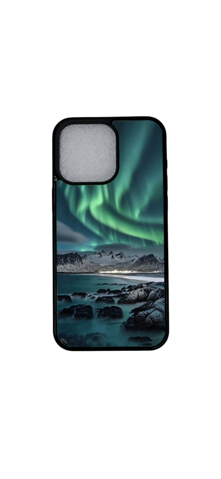 Magneettinen iPhone 12 Pro kuori revontulilla ja vuorilla