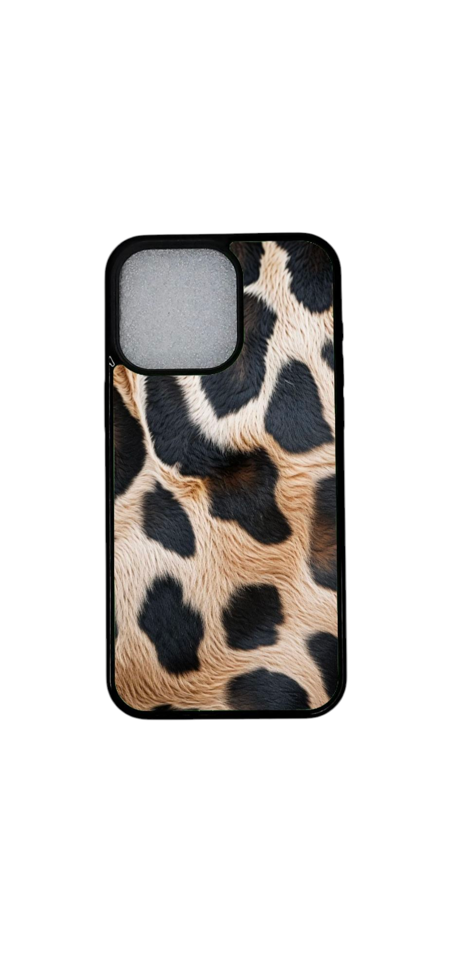 Leopardikuosinen iPhone 12 Pro suojakuori koko näkymässä