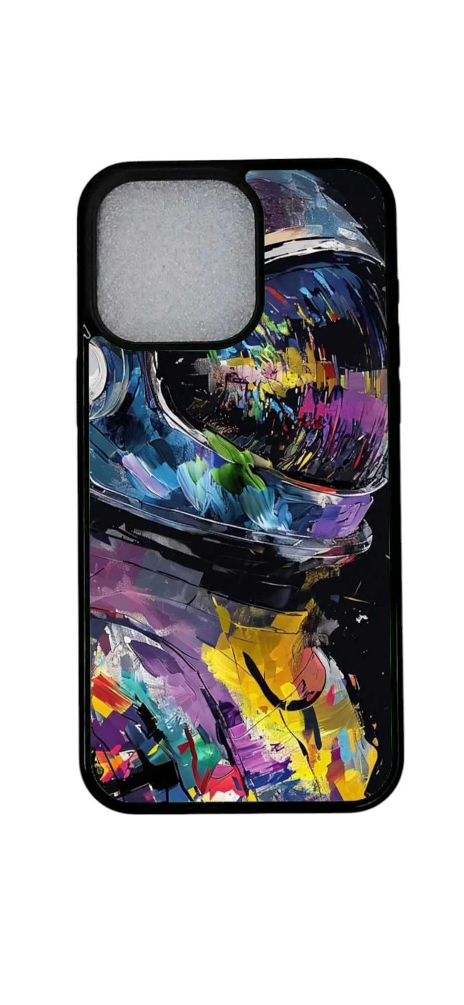 iPhone 12 Pro kuori psykedeelisellä astronauttikuvalla edestä (etukuva)