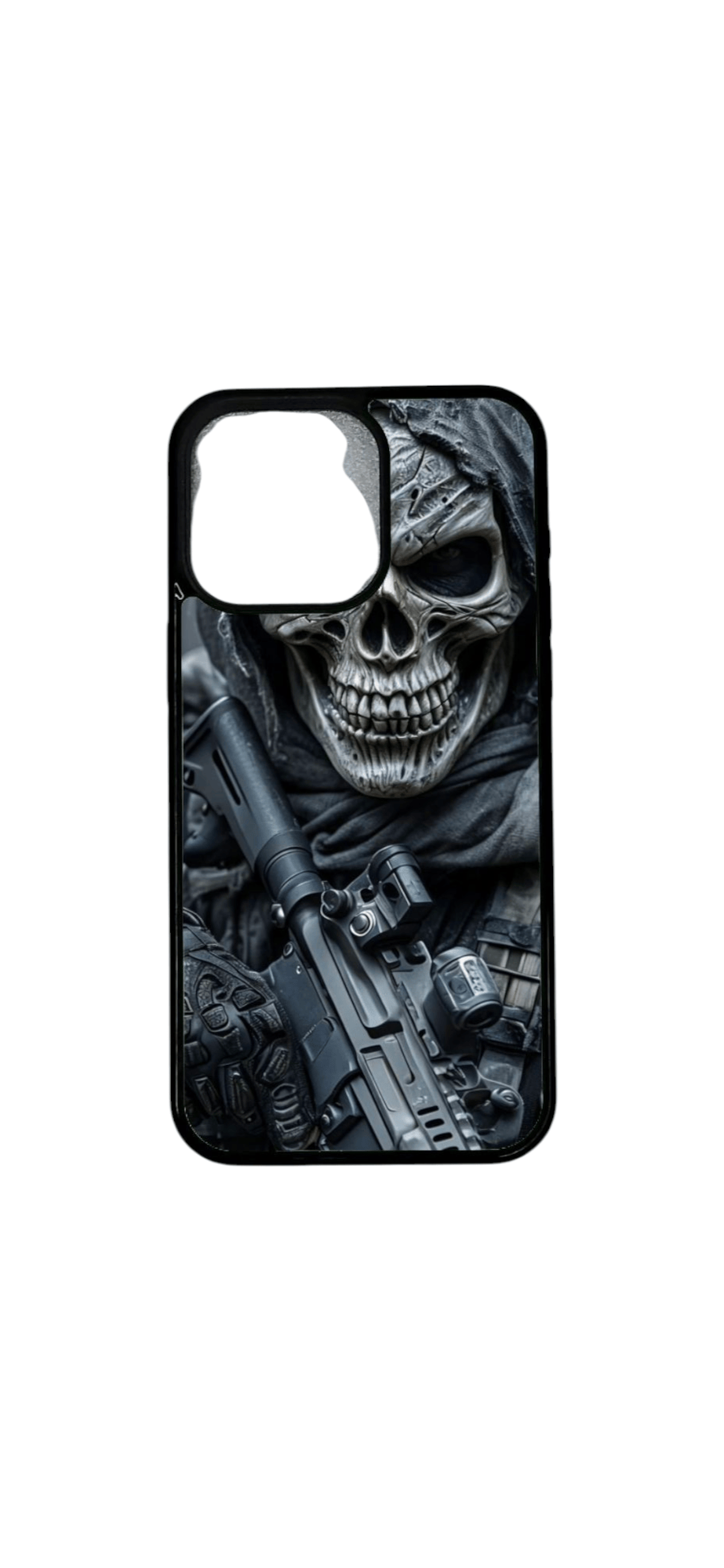 iPhone 12 magneettikuori synkällä kallodesignilla – tarkempi kuva