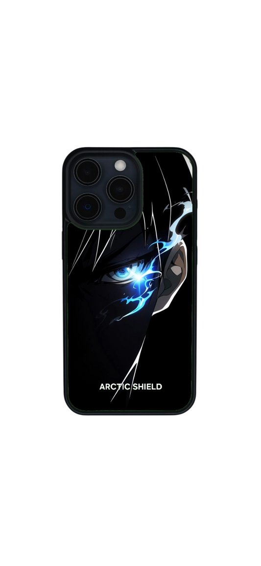 iPhone 14 anime-tyylinen MagSafe suojakuori sinisellä sähköefektillä – Arctic Shield