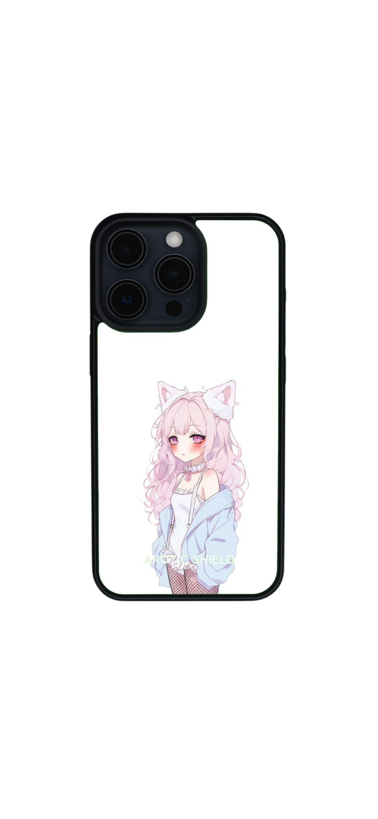 iPhone 15 Pro Max suojakuori – Anime-tyttö ja kissankorvat