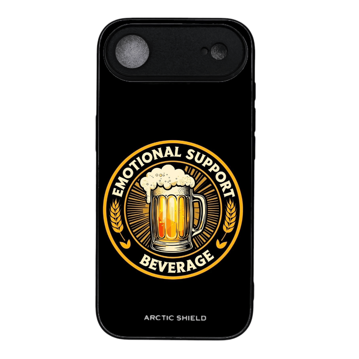 iPhone 17 Air suojakuori MagSafe yhteensopiva – Arctic Shield olutkuosi Emotional Support Beverage design