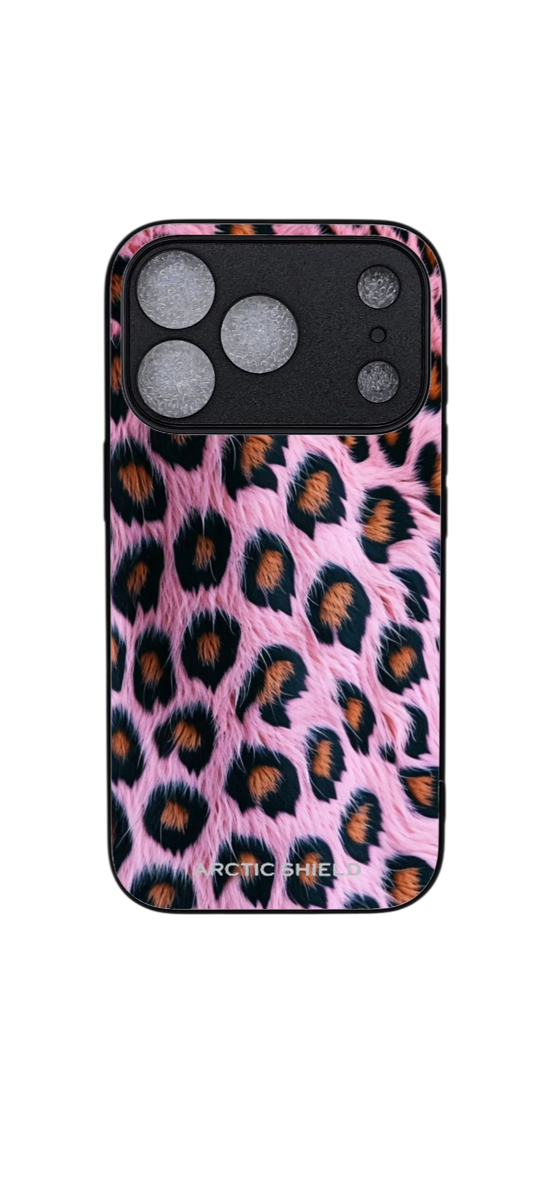 iPhone 17 Pro Max MagSafe suojakuori kova pinta ja kohotettu kameransuoja pinkki leopardikuvio