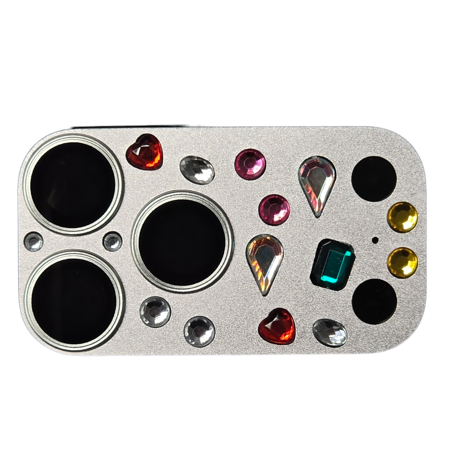 iPhone 17 Pro metallinen kameran suoja hopea strassikoristeinen camera bump protector