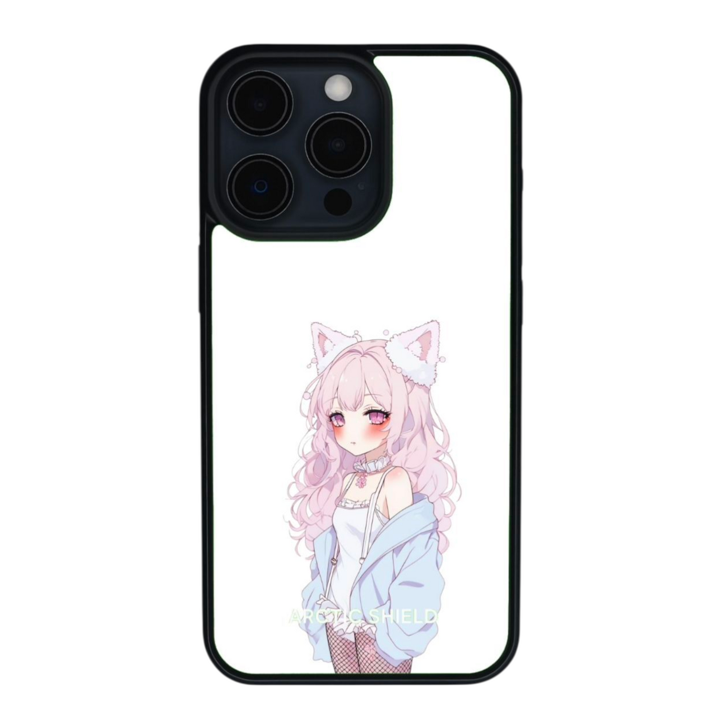 iPhone XS Max puhelimen kuori – Vaaleanpunainen animehahmo