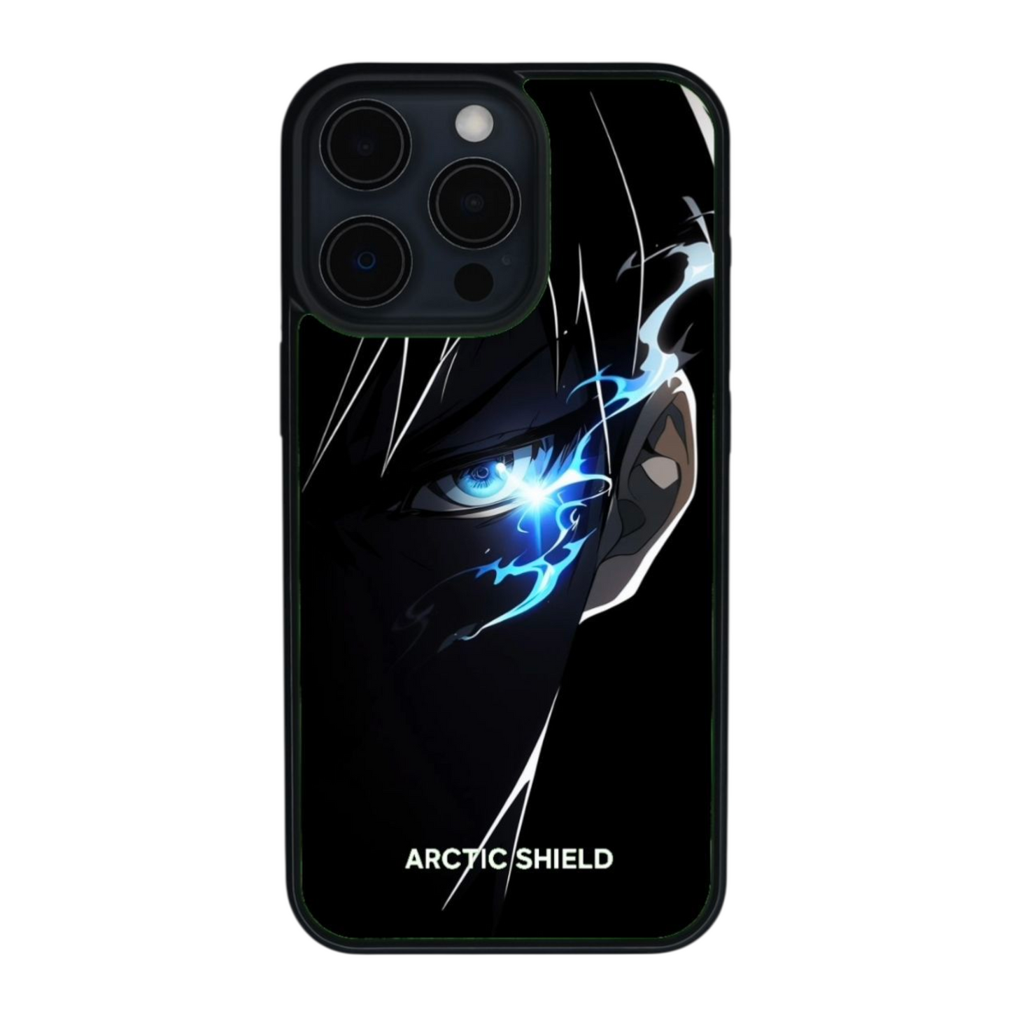 Arctic Shield MagSafe suojakuori iPhone XS Max, tummanpuhuva anime-design ja sininen sähkökatse