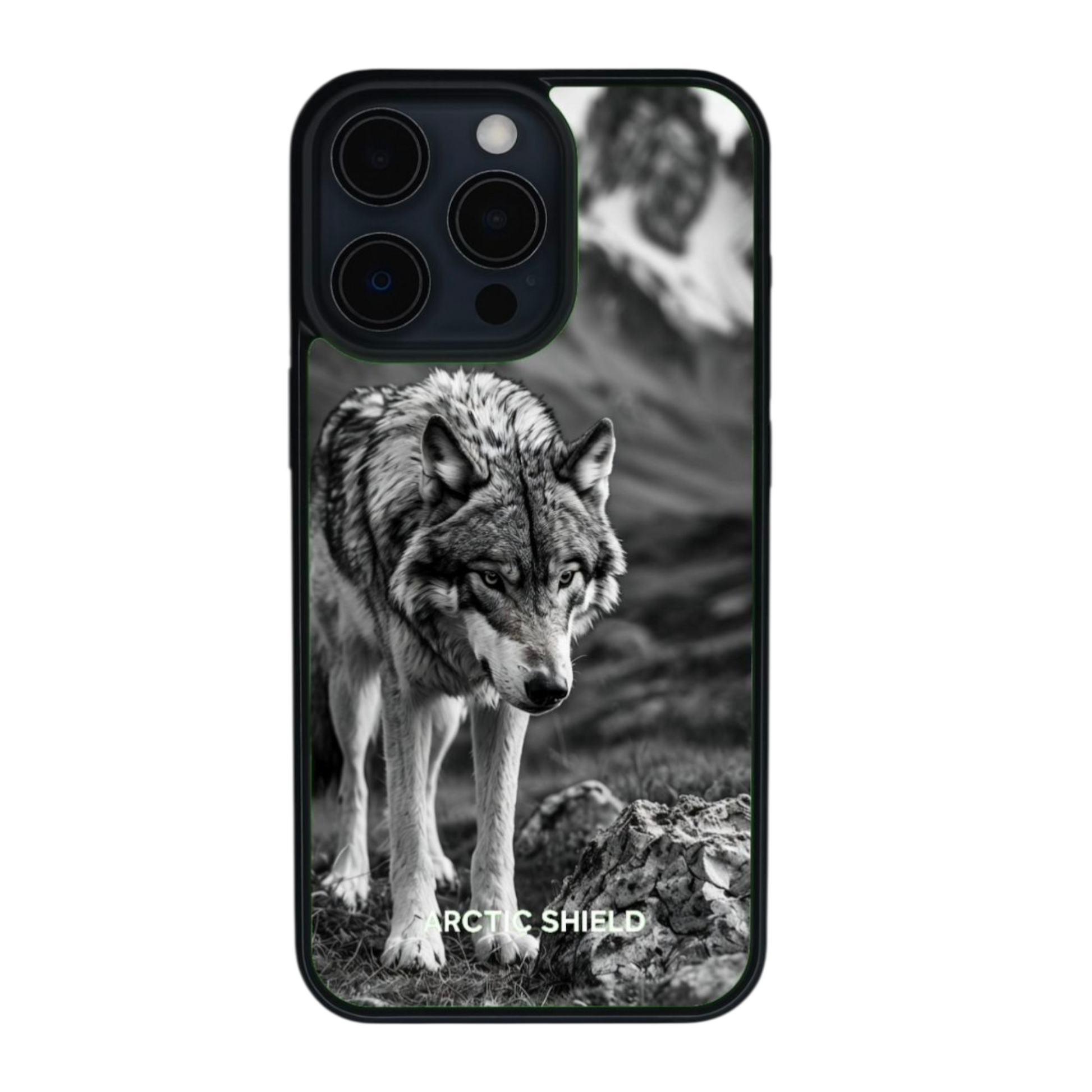 iPhone XS Max Magsafe yhteensopiva suojakuori – mustavalkoinen susikuvio