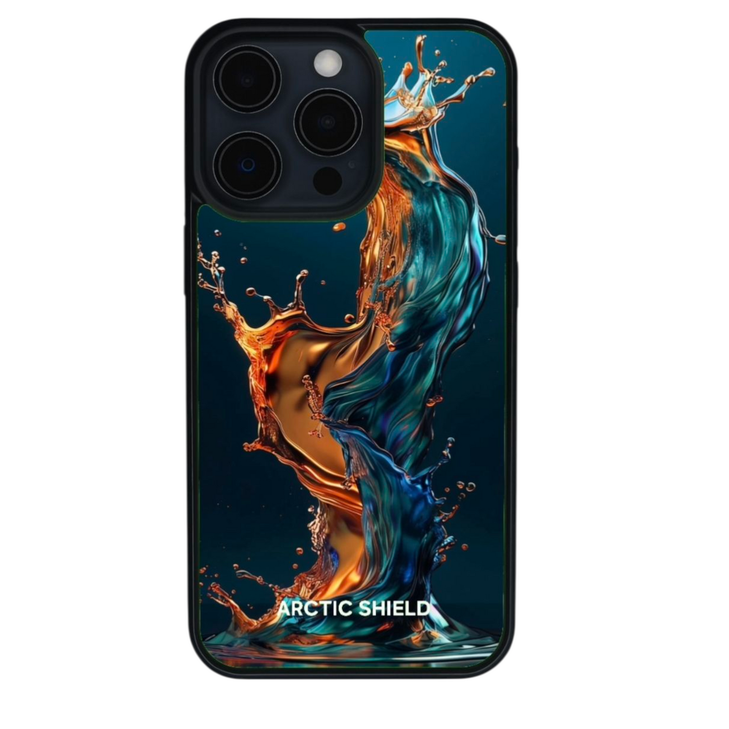 iPhone XS Max kuori vesiroiske – näyttävä oranssin ja sinisen yhdistelmä