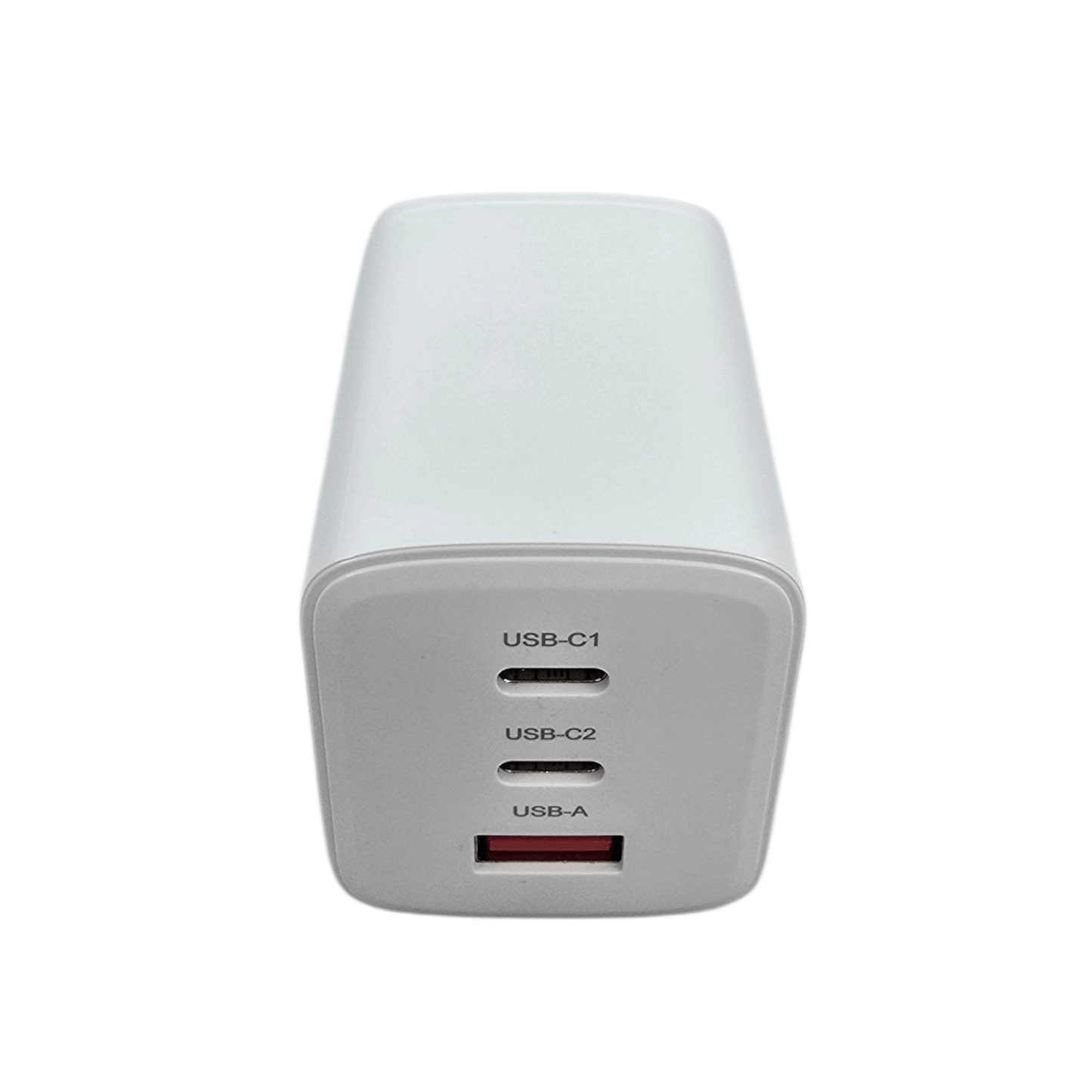 65W pikalaturi edestä – USB-C1, USB-C2 ja USB-A portit