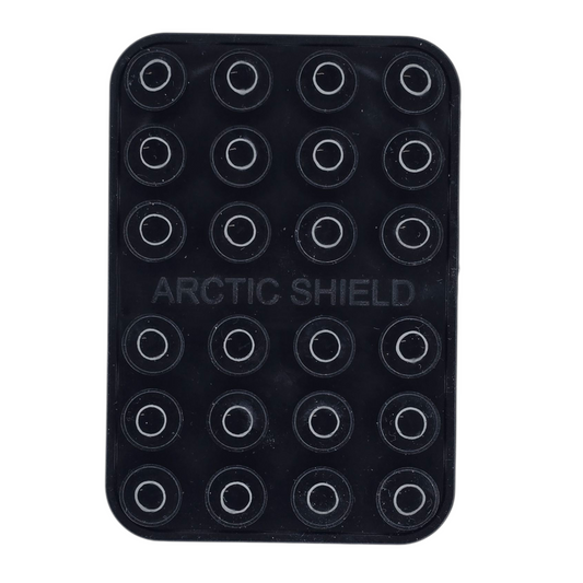 MagSafe pidike Arctic Shield musta design ja imukuppikiinnitys