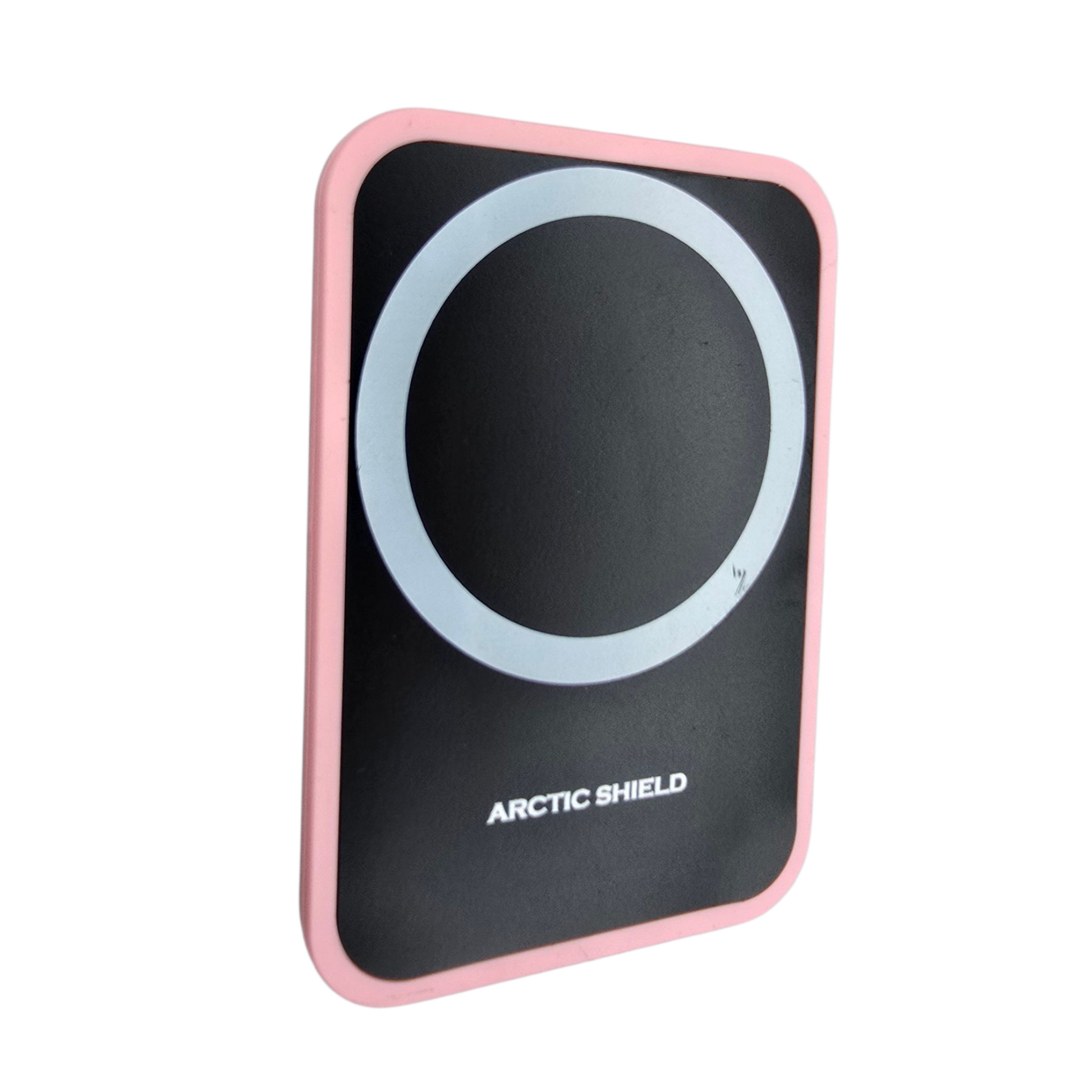 MagSafe pidike Arctic Shield pinkki design ja imukuppikiinnitys