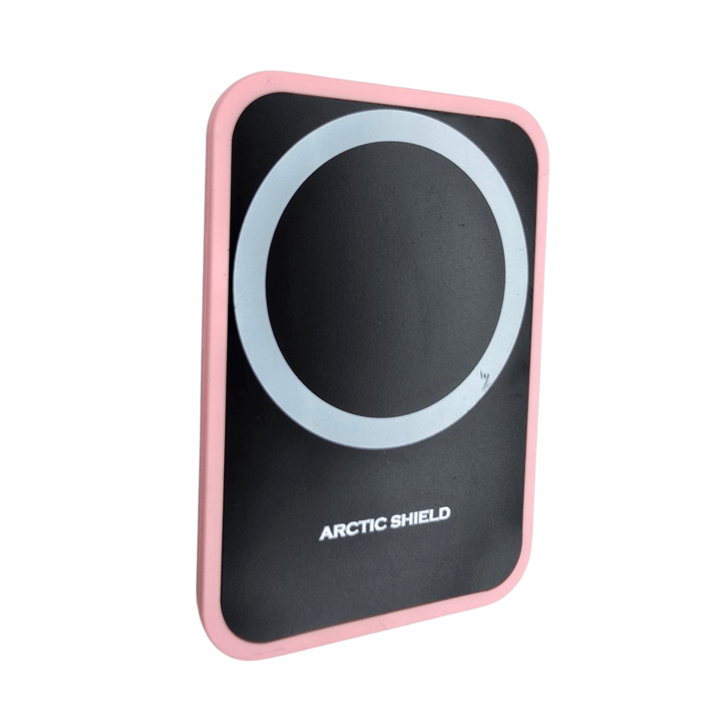 MagSafe pidike Arctic Shield pinkki design ja imukuppikiinnitys