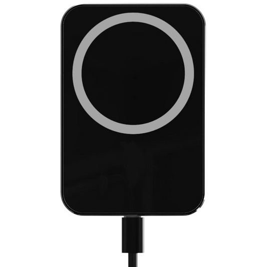 Musta langaton autolaturi metallirenkaalla – yhteensopiva Samsung Galaxy -puhelimille