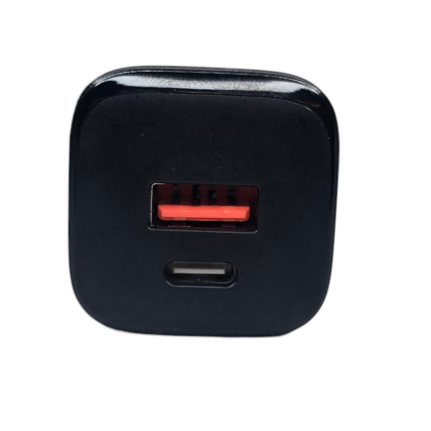 Musta pikalaturi USB-C + USB-A – edestä