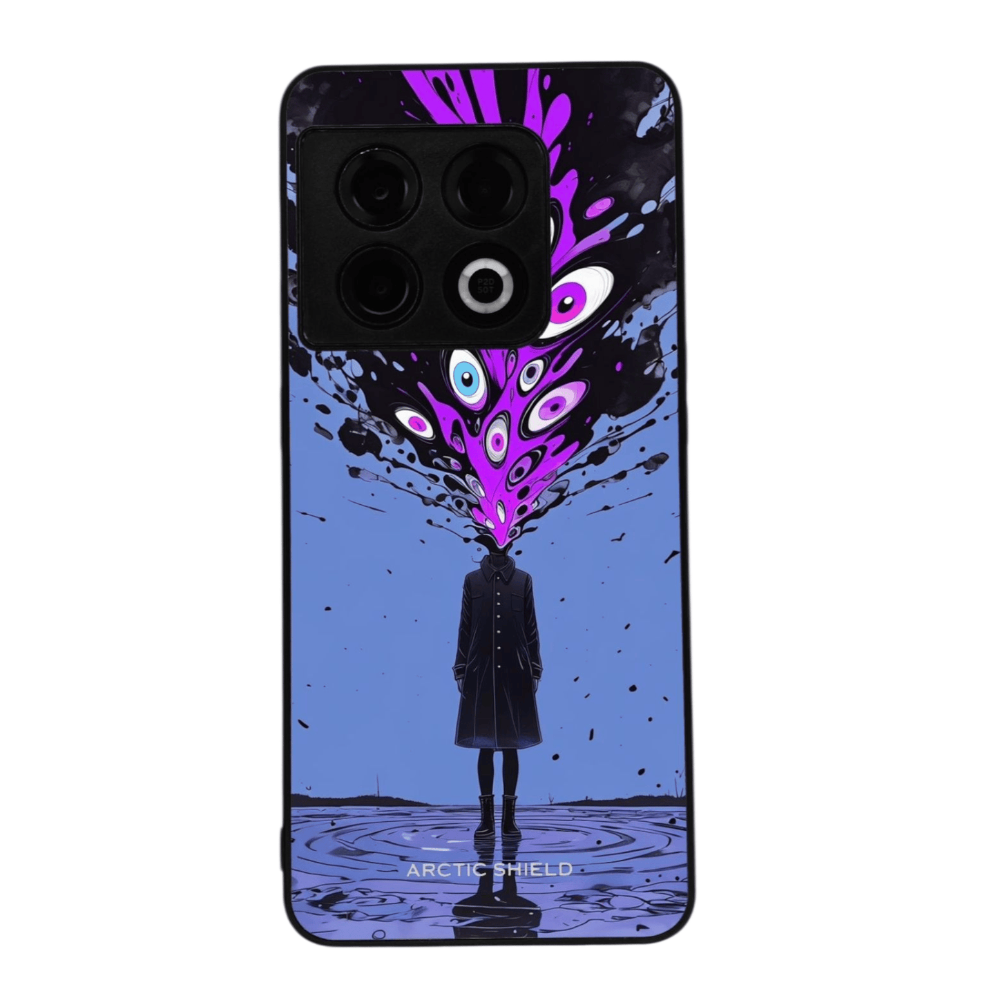 OnePlus 11 Arctic Shield kuori – pystysuora surrealistinen sinivioletti design