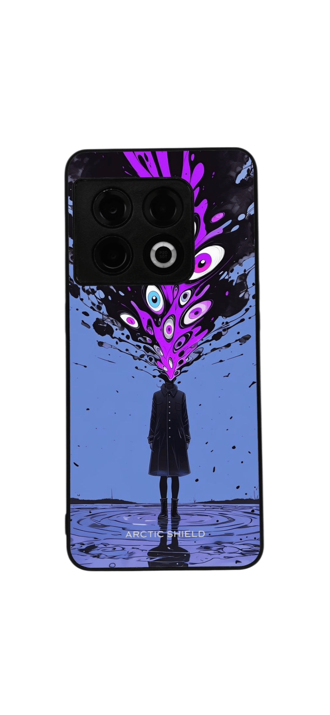 OnePlus 7 Pro Arctic Shield kuori – pystysuora surrealistinen sinivioletti design