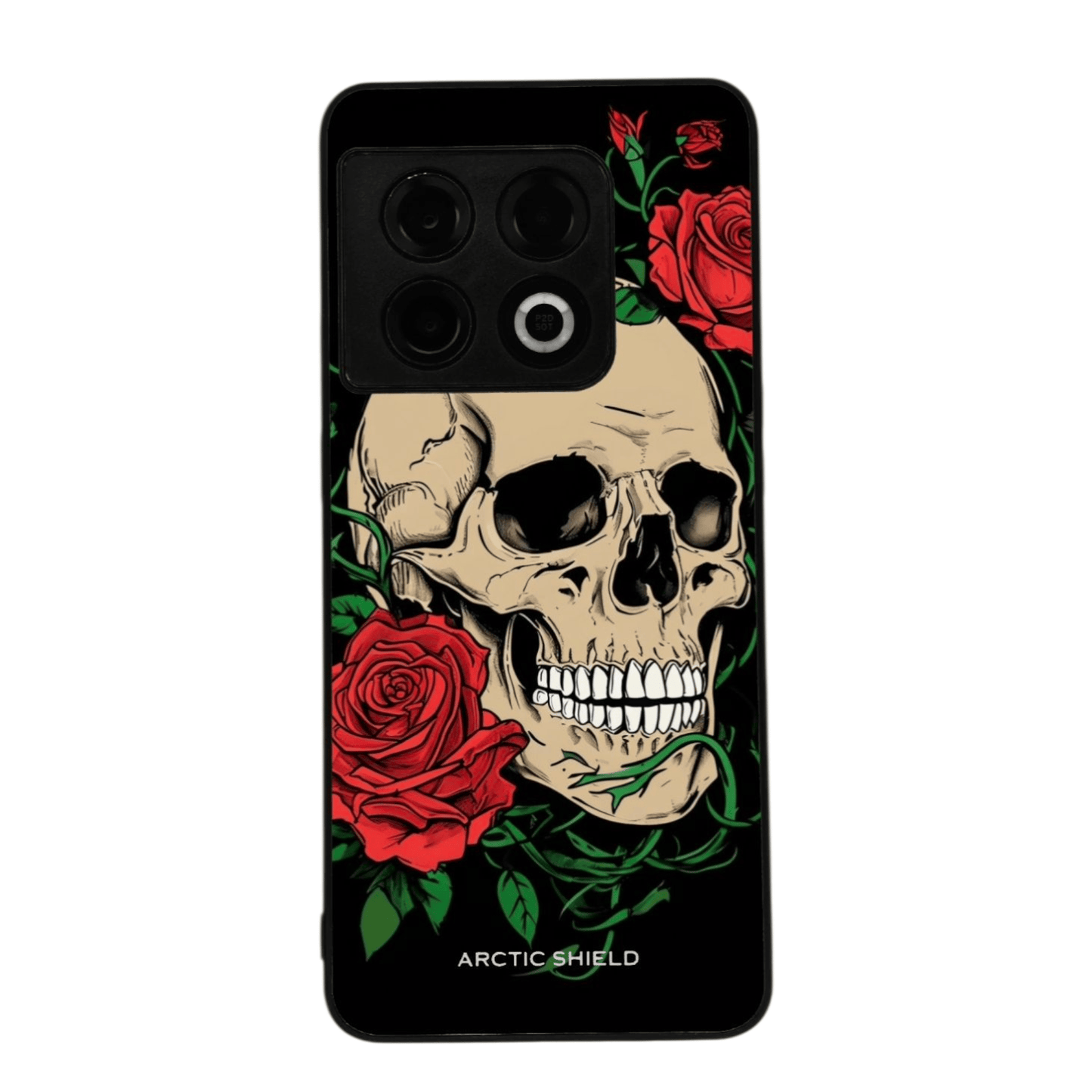 OnePlus 9 Rose Skull -suojakuori – kallon ja ruusujen kuviointi