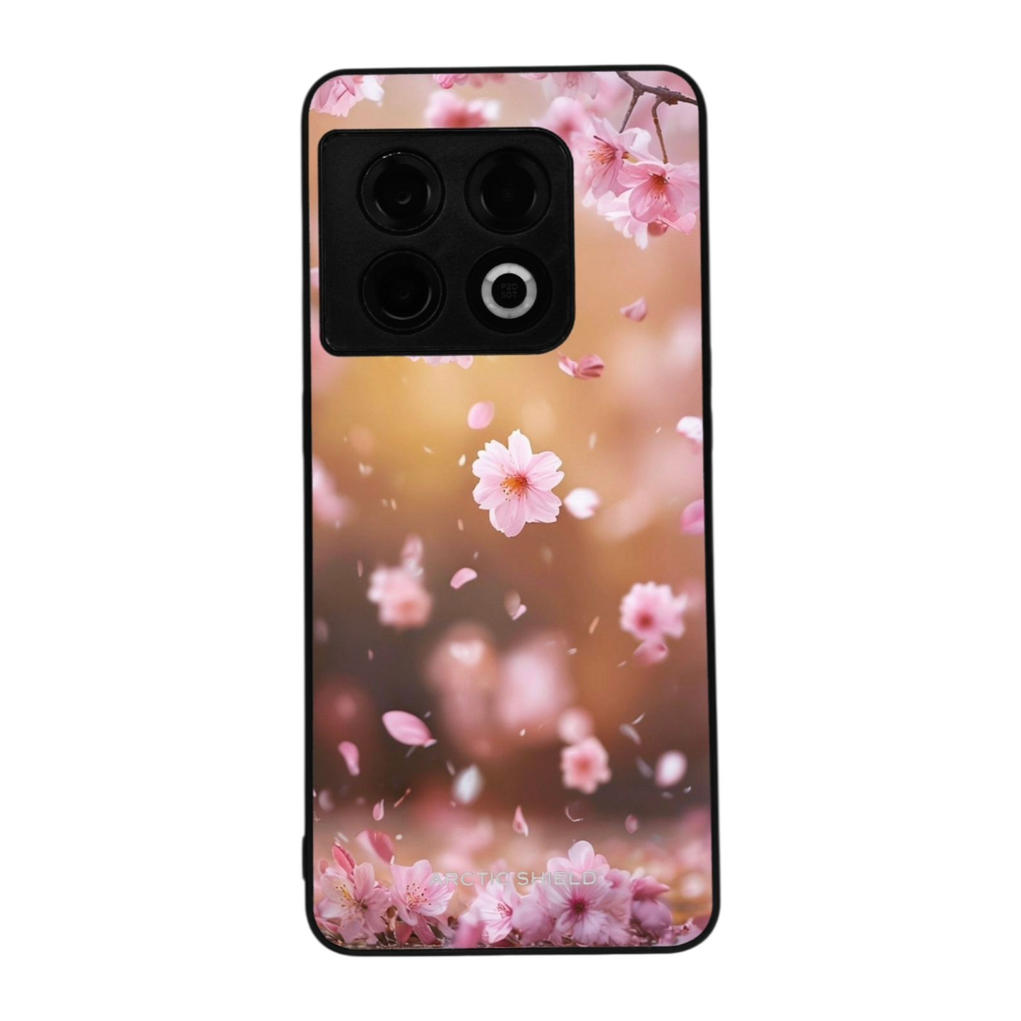 OnePlus Nord 4 Arctic Shield suojakuori – vaaleanpunaiset sakura‑kukat putoavilla terälehdillä