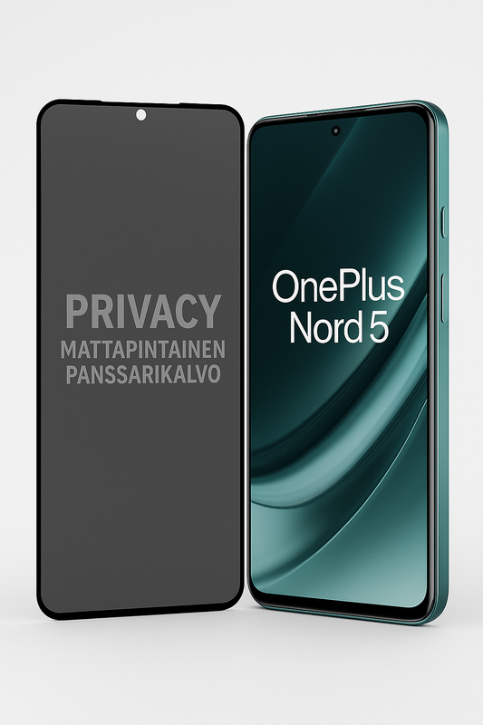 OnePlus Nord 5 mattapintainen privacy panssarikalvo – estää sivukatselut ja heijastukset