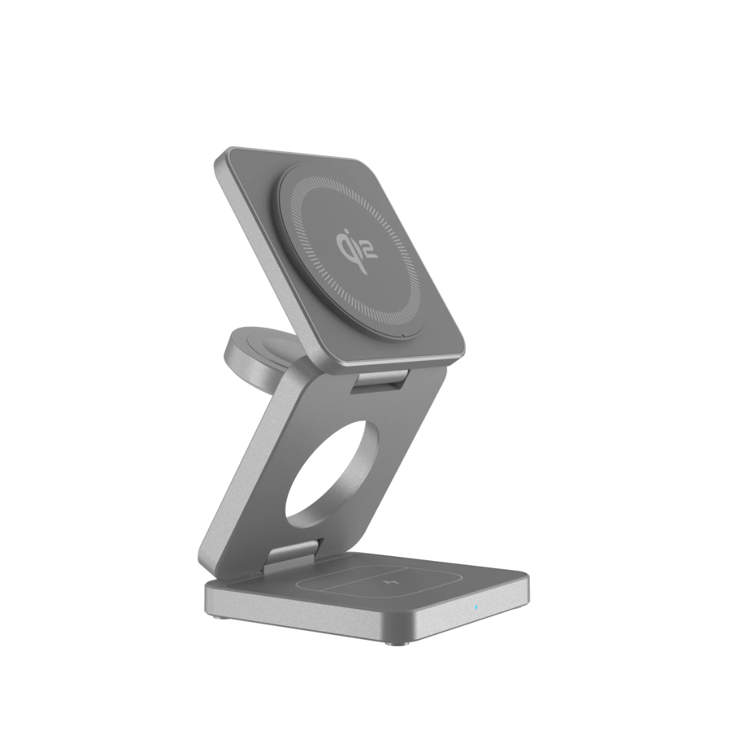 Qi2.2 25W 3-in-1 alumiininen latausteline iPhonelle, Apple Watchille ja AirPodseille