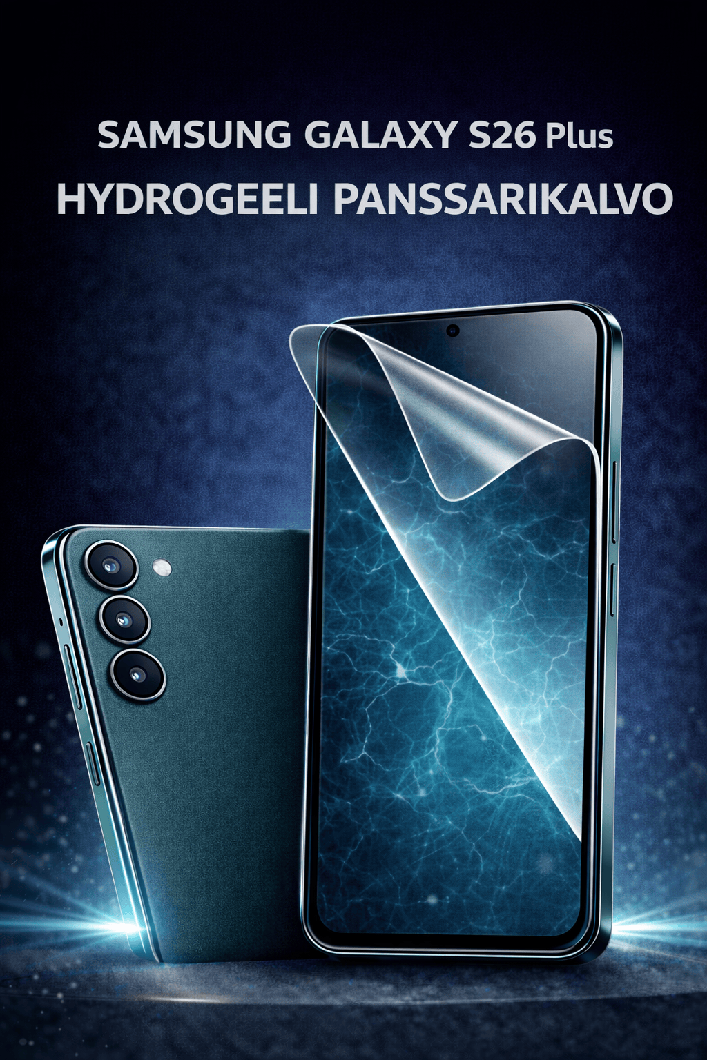 Samsung Galaxy S26 Plus hydrogeeli panssarikalvo – joustava ja halkeamaton näytönsuoja, Arctic Shield