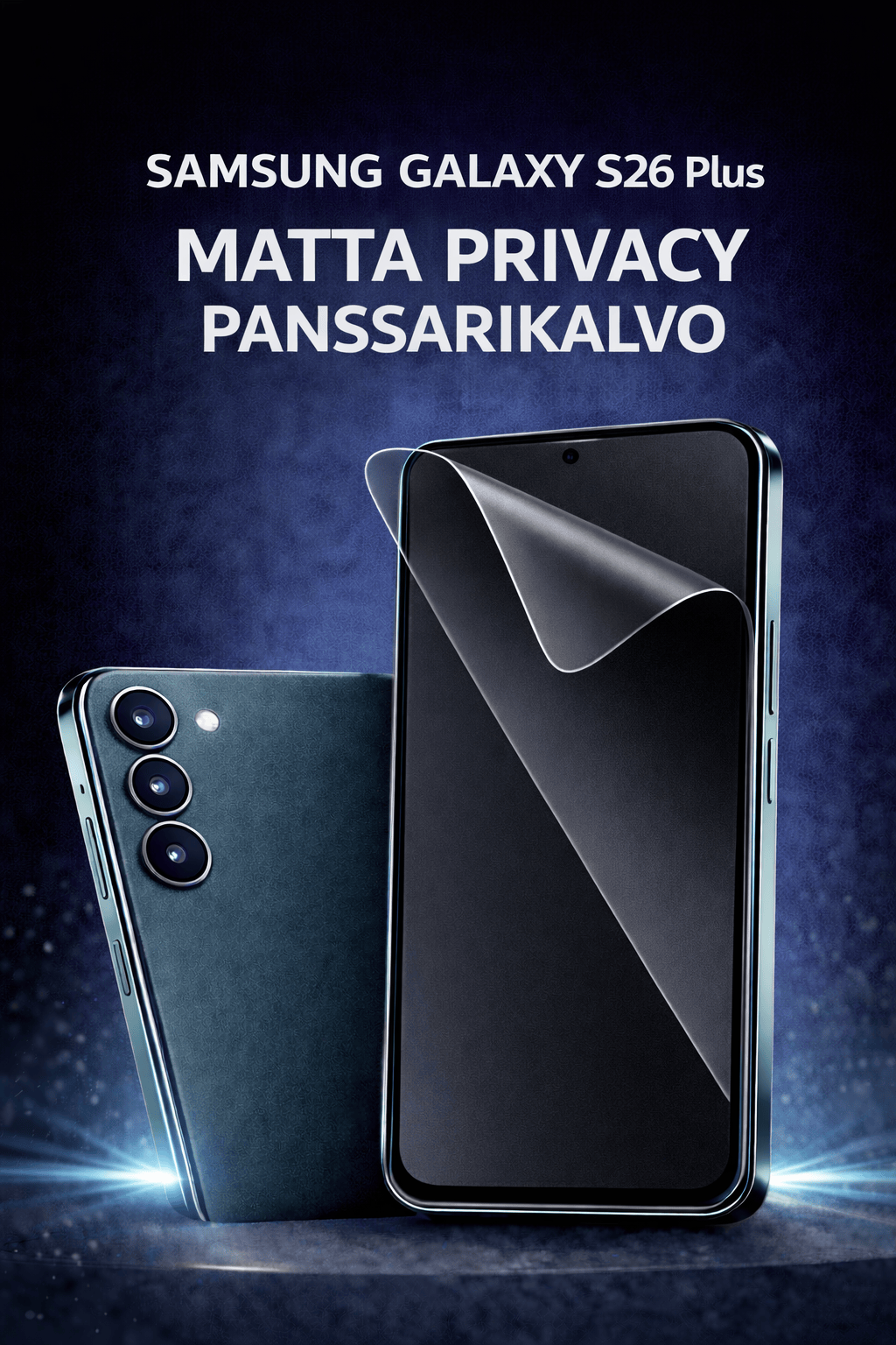 Samsung Galaxy S26 Plus Matta Privacy panssarikalvo – sivulta katselun estävä ja heijastamaton näytönsuoja, Arctic Shield