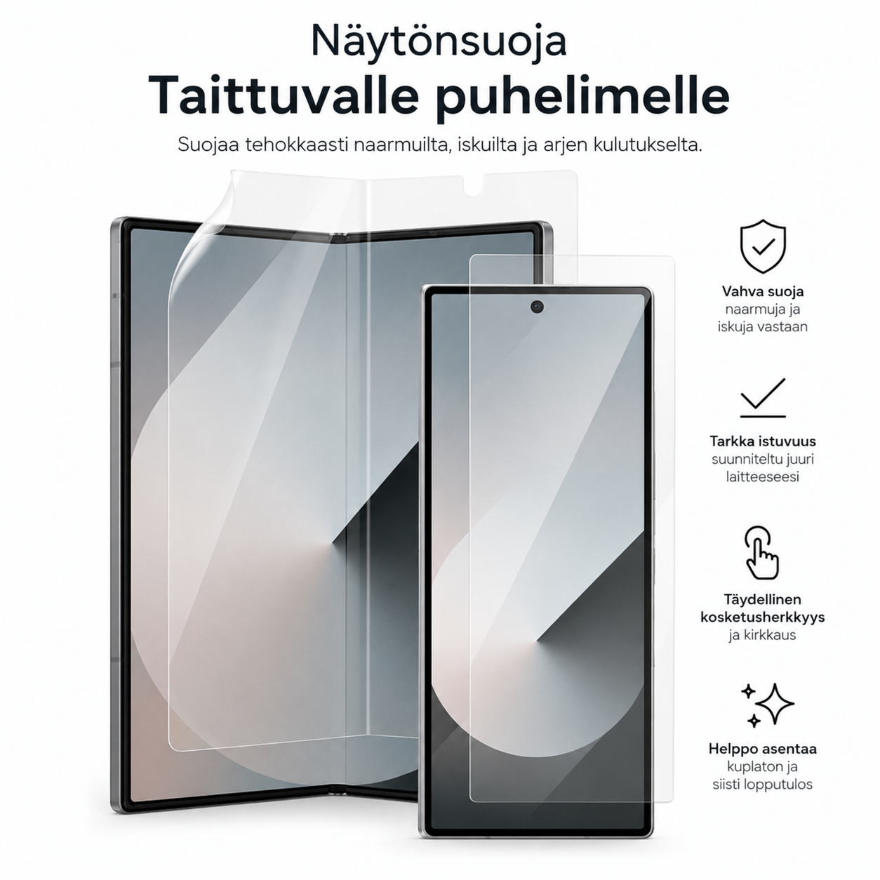 Samsung Galaxy Z Fold8 näytönsuoja ja panssarikalvo sisä- ja ulkonäytölle