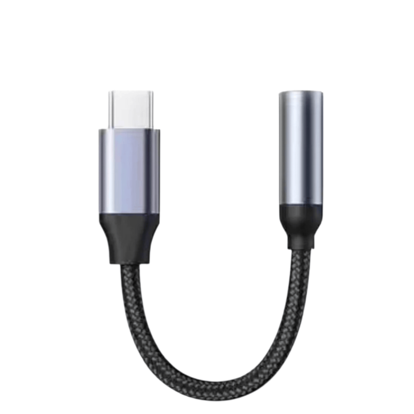 USB-C kuulokeadapteri yhdistetty puhelimeen ja 3.5 mm kuulokkeisiin