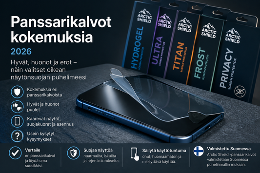 Panssarikalvot kokemuksia 2026 – Arctic Shield -panssarikalvojen hyvät ja huonot puolet