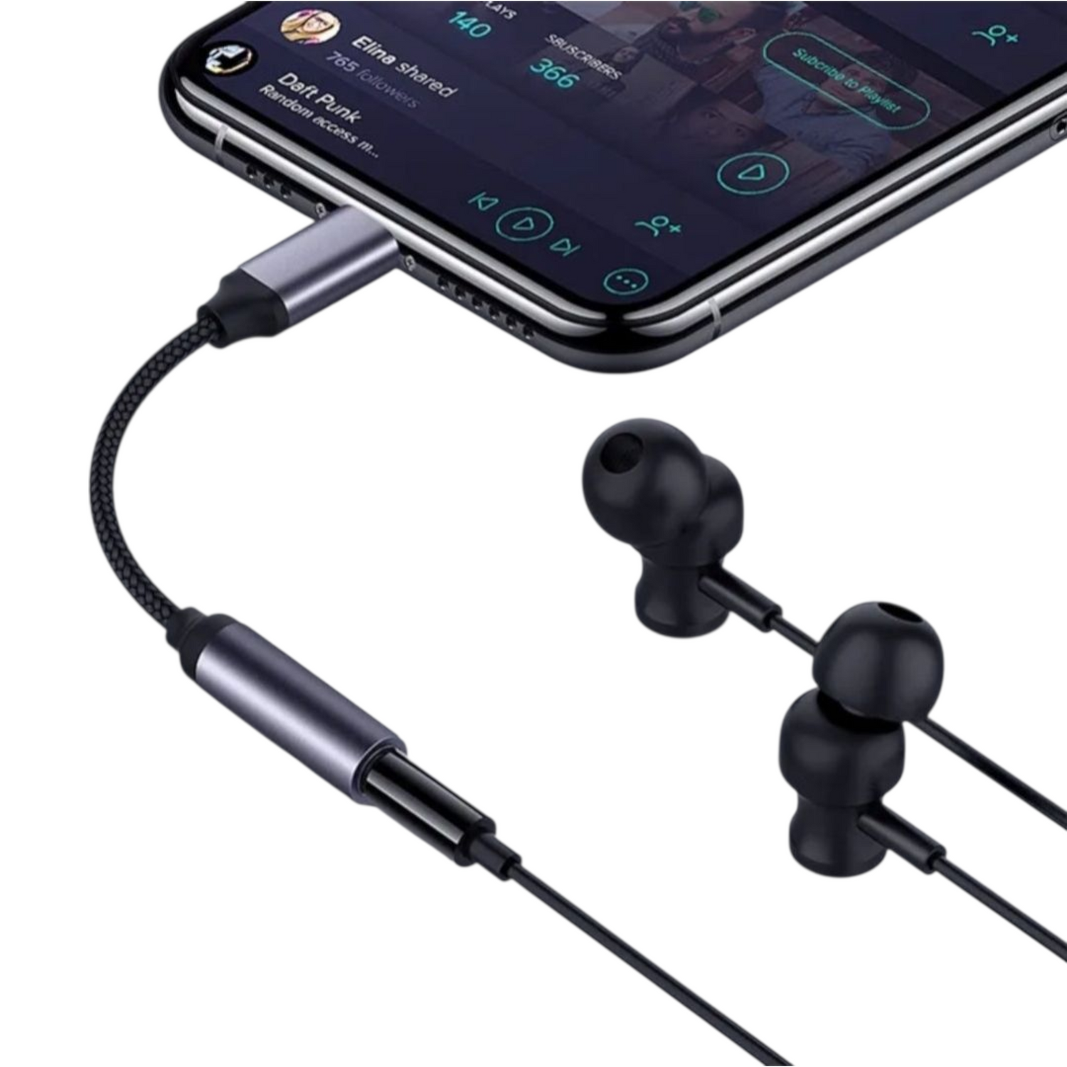 Lightning ja USB-C kuulokeadapterit puhelimille 3.5 mm liitännällä