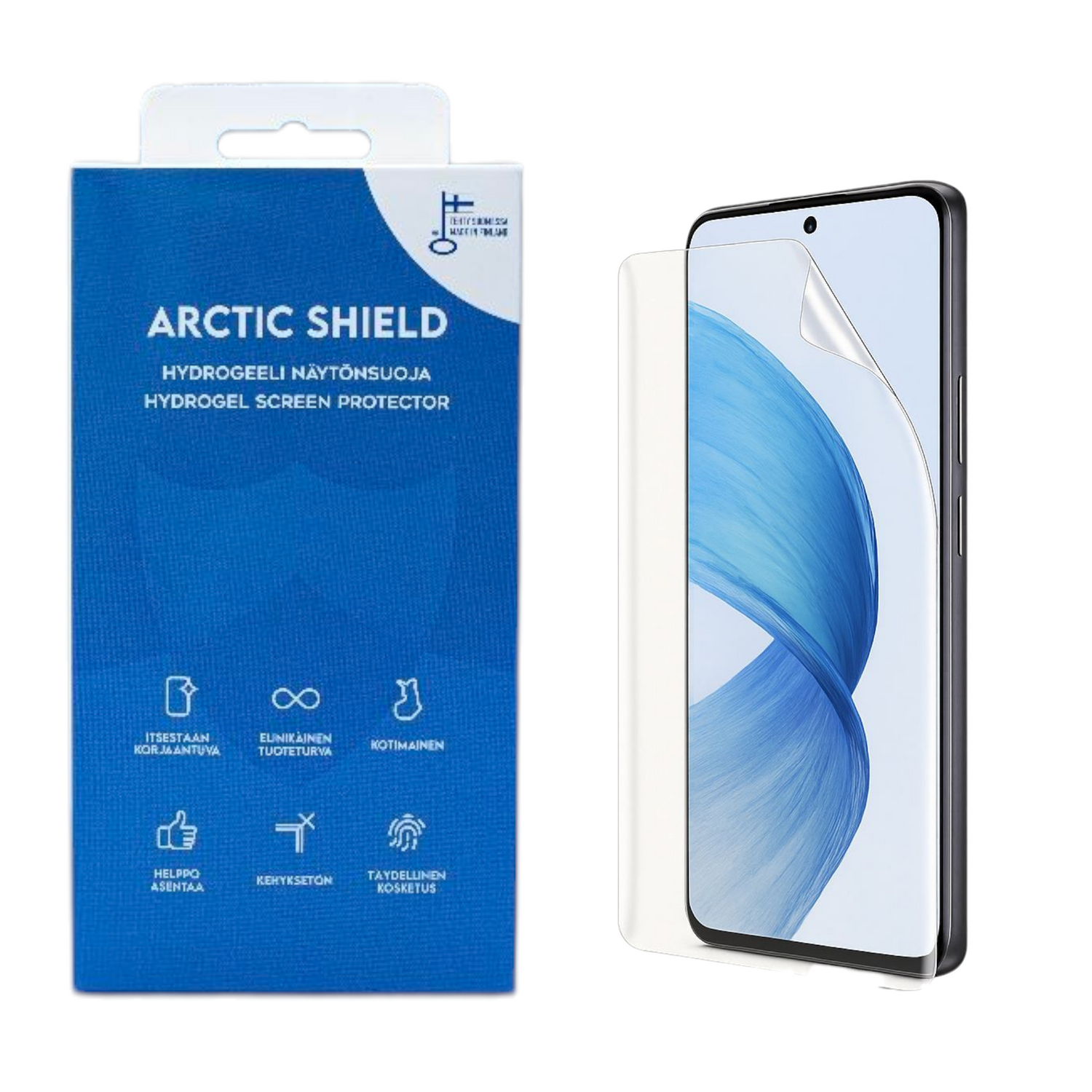 OnePlus 15 panssarilasi ja panssarikalvo vaihtoehdot – Hydrogeeli, Ultra, Matta ja Privacy Arctic Shield -näytönsuojat yhdessä kuvassa.