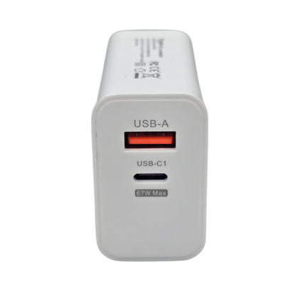 120W USB-C pikalaturi – USB-A ja USB-C portit edestä – 67W maksimiteho