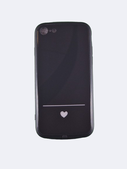 iPhone 7/8/Se Glowing LED Protective Case Heart Black