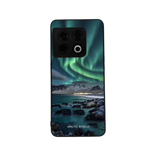 OnePlus Nord 4 Arctic Shield -suojakuori – vihreät revontulet ja arktinen vuoristomaisema