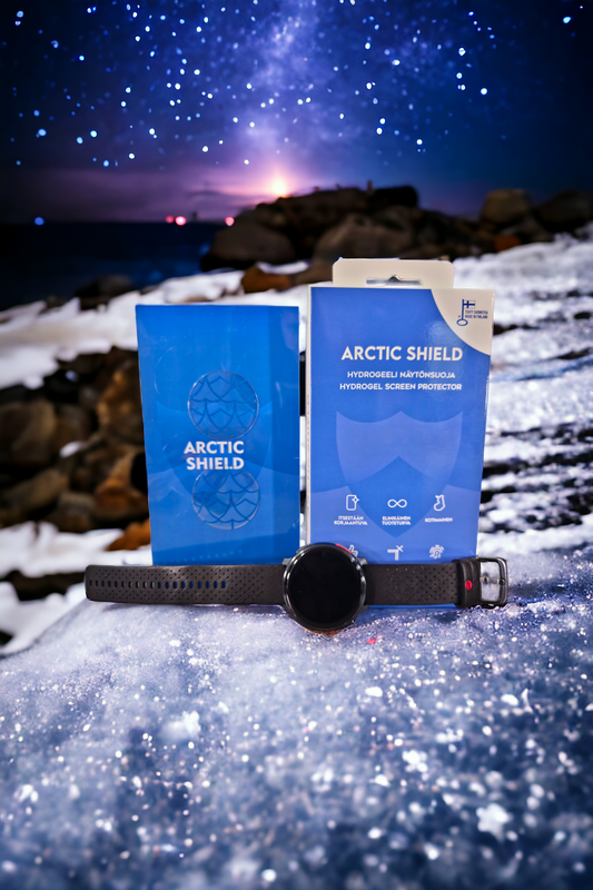 Arctic Shield hydrogel screen protector customized for smart watch