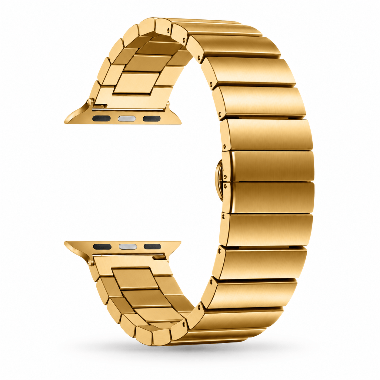 Kultainen Apple Watch metalliranneke metallisella linkkirakenteella