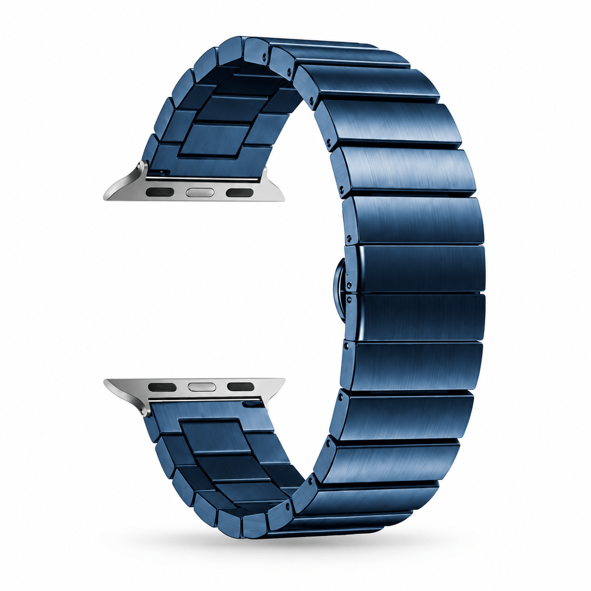Sininen Apple Watch metalliranneke metallisella linkkirakenteella