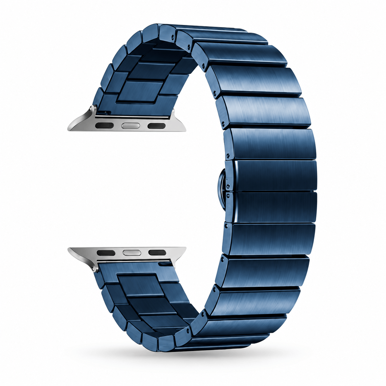Sininen Apple Watch metalliranneke metallisella linkkirakenteella