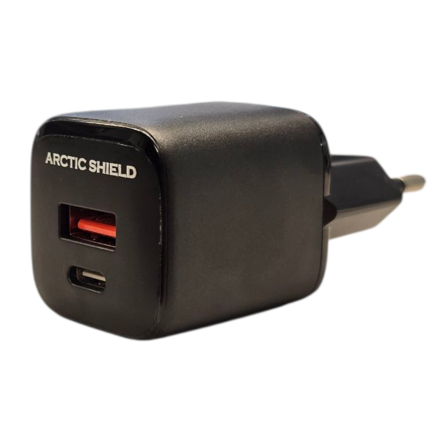 Arctic Shield 33W USB-C + USB-A seinälaturi – Musta sivukuva