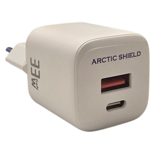 Arctic Shield 33W USB-C + USB-A seinälaturi – Valkoinen sivukuva
