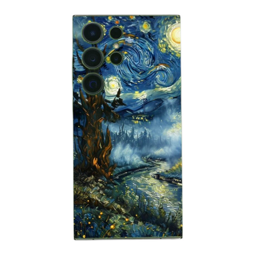 BackSkin Starry Forest puhelimen takakalvo – tähtitaivaan inspiroima maalauksellinen design