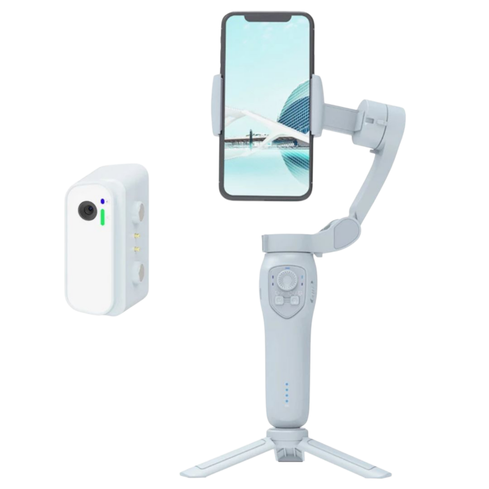 Kännykän gimbal stabilisaattori – 3-akselinen gimbal, selfie stick ja AI Tracking