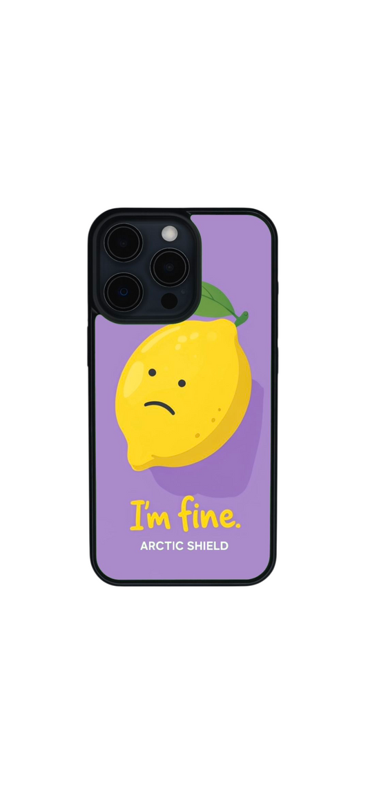 iPhone 11 Pro Magsafe suojakuori – hauska sitruuna ja teksti I’m fine