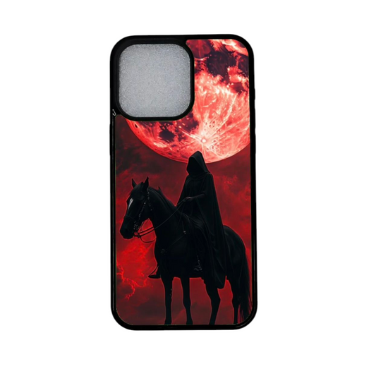 iPhone 12 Pro kuori punaisen kuun ja ratsastajan